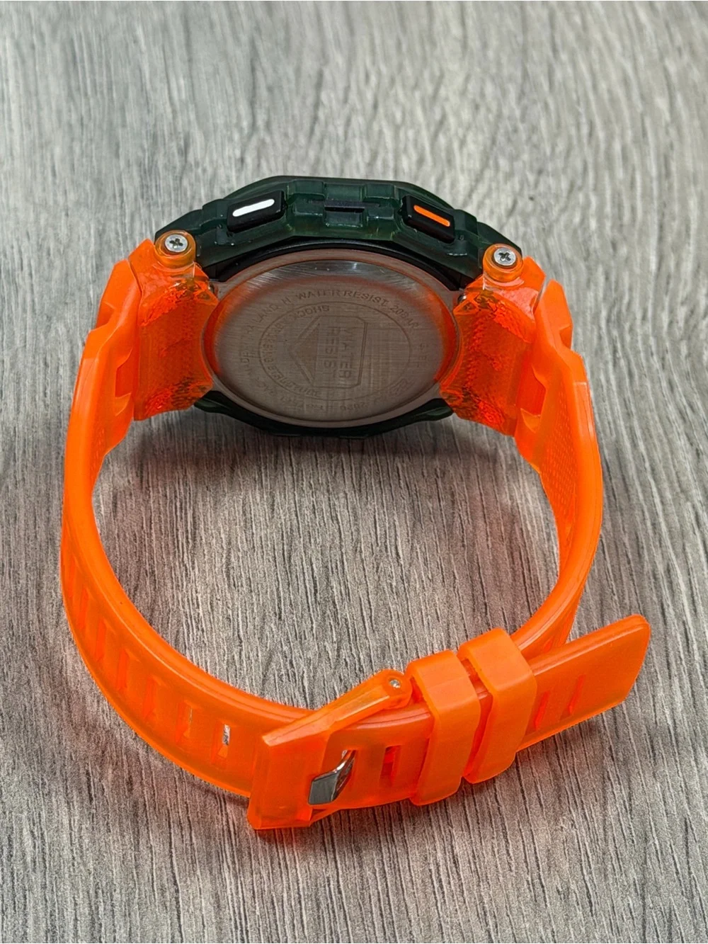 Gasok s-shock digital watch 46mm green orange working